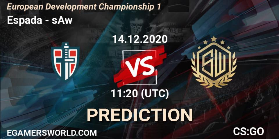Espada - sAw: прогноз. 14.12.20, CS2 (CS:GO), European Development Championship 1