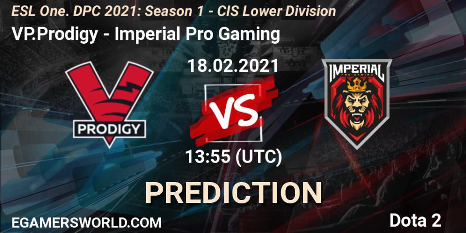 VP.Prodigy - Imperial Pro Gaming: прогноз. 18.02.21, Dota 2, ESL One. DPC 2021: Season 1 - CIS Lower Division