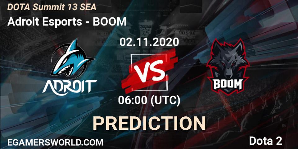 Adroit Esports - BOOM: прогноз. 02.11.20, Dota 2, DOTA Summit 13: SEA
