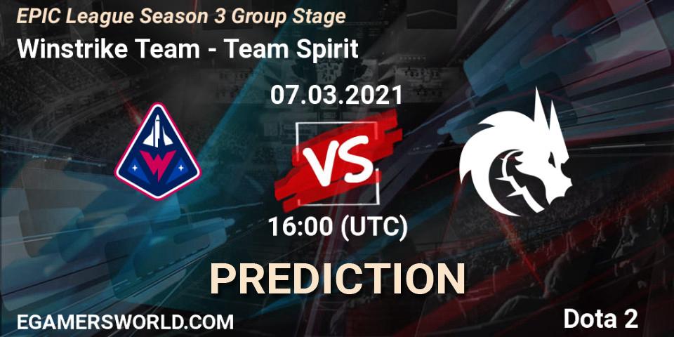 Winstrike Team - Team Spirit: прогноз. 07.03.21, Dota 2, EPIC League Season 3 Group Stage