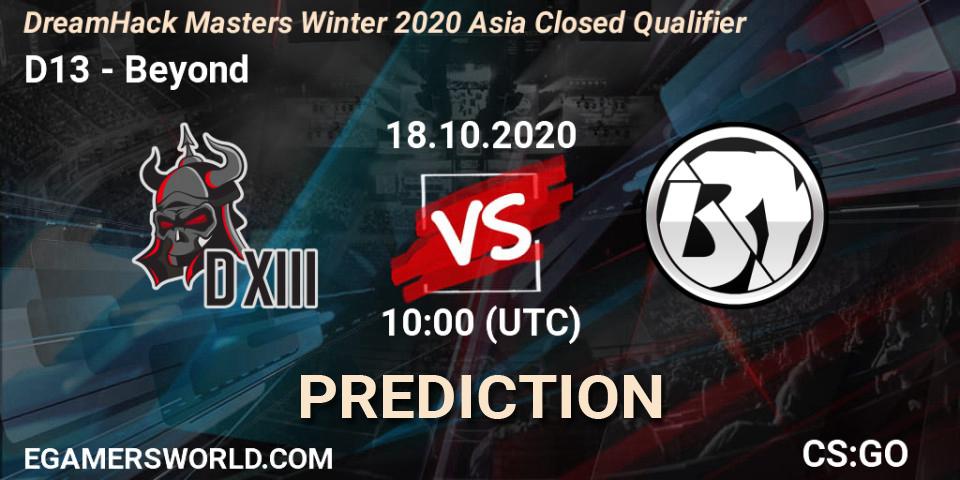 D13 - Beyond: прогноз. 18.10.20, CS2 (CS:GO), DreamHack Masters Winter 2020 Asia Closed Qualifier