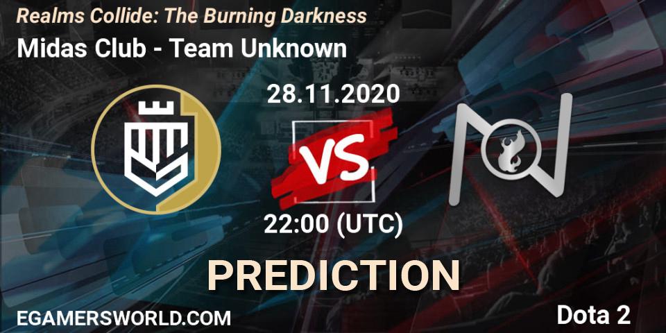 Midas Club - Team Unknown: прогноз. 28.11.20, Dota 2, Realms Collide: The Burning Darkness