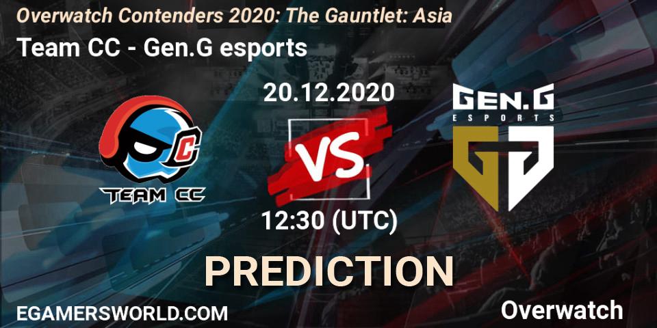 Team CC - Gen.G esports: прогноз. 20.12.20, Overwatch, Overwatch Contenders 2020: The Gauntlet: Asia