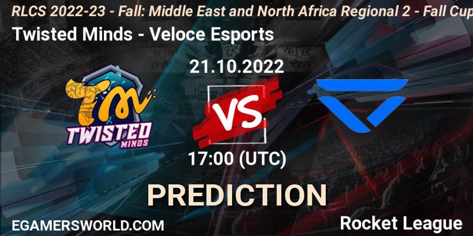 Twisted Minds - Veloce Esports: прогноз. 21.10.22, Rocket League, RLCS 2022-23 - Fall: Middle East and North Africa Regional 2 - Fall Cup