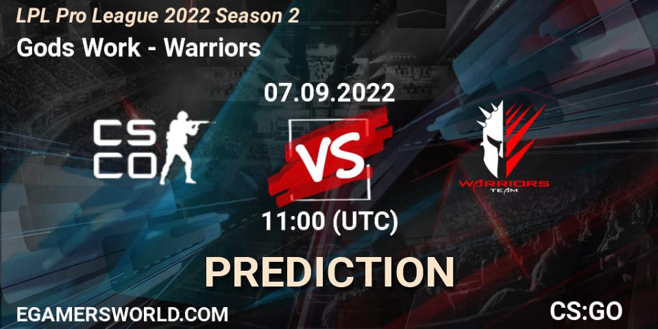 Gods Work - Warriors: прогноз. 07.09.22, CS2 (CS:GO), LPL Pro League 2022 Season 2