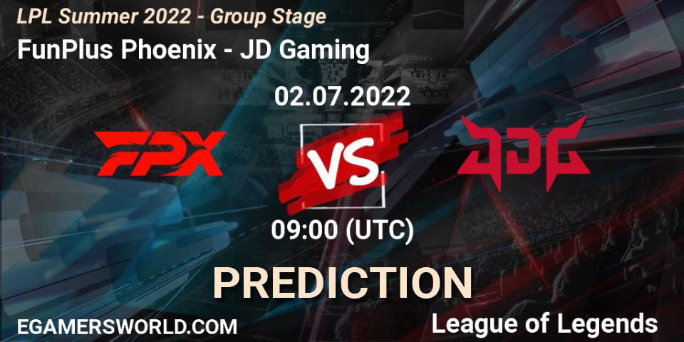 FunPlus Phoenix - JD Gaming: прогноз. 02.07.22, LoL, LPL Summer 2022 - Group Stage