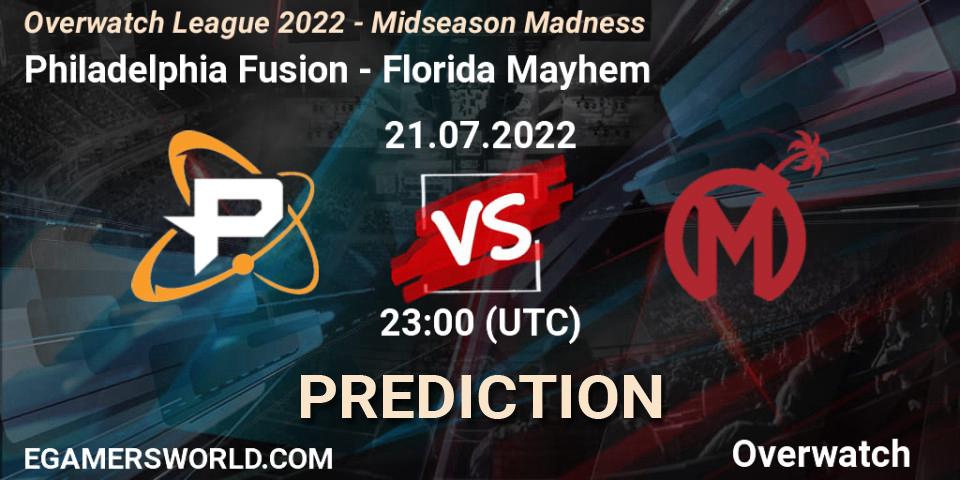Philadelphia Fusion - Florida Mayhem: прогноз. 22.07.22, Overwatch, Overwatch League 2022 - Midseason Madness