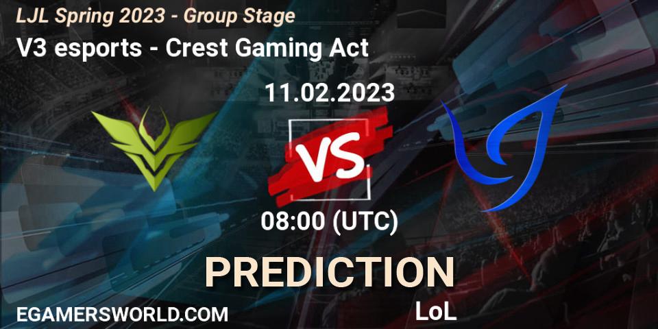 V3 esports - Crest Gaming Act: прогноз. 11.02.23, LoL, LJL Spring 2023 - Group Stage