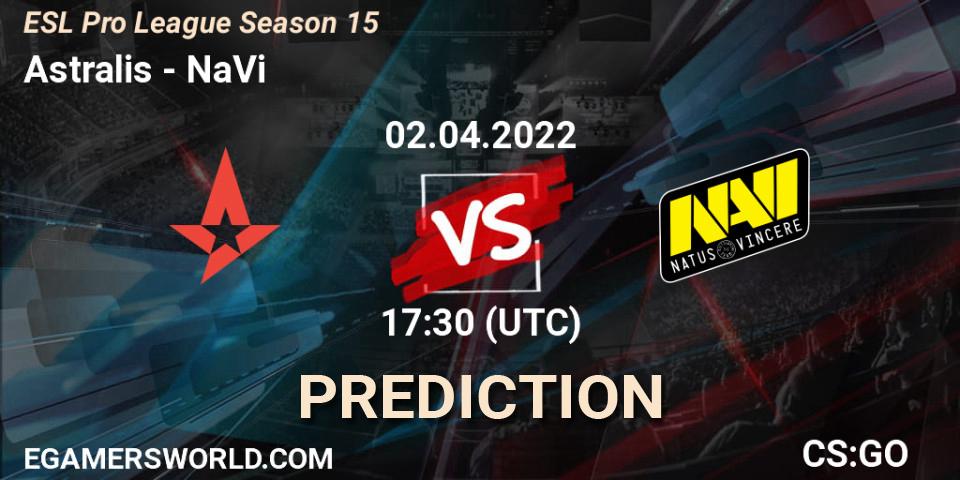 Astralis - NaVi: прогноз. 02.04.22, CS2 (CS:GO), ESL Pro League Season 15