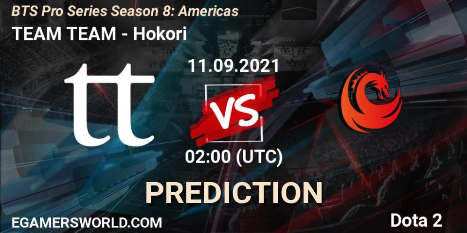 TEAM TEAM - Hokori: прогноз. 11.09.21, Dota 2, BTS Pro Series Season 8: Americas