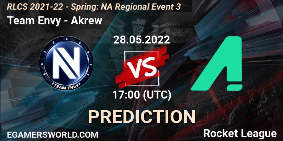 Team Envy - Akrew: прогноз. 28.05.22, Rocket League, RLCS 2021-22 - Spring: NA Regional Event 3