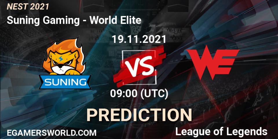 Suning Gaming - World Elite: прогноз. 19.11.21, LoL, NEST 2021