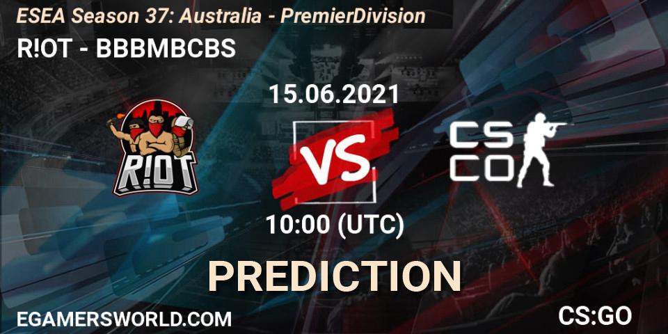 R!OT - BBBMBCBS: прогноз. 15.06.21, CS2 (CS:GO), ESEA Season 37: Australia - Premier Division