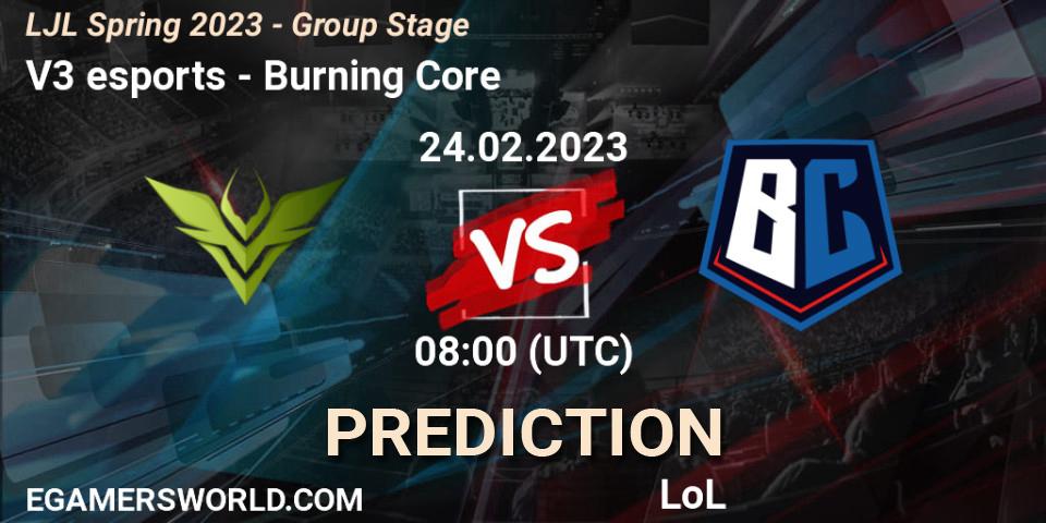 V3 esports - Burning Core: прогноз. 24.02.23, LoL, LJL Spring 2023 - Group Stage
