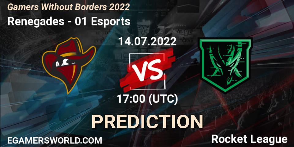 Renegades - 01 Esports: прогноз. 14.07.22, Rocket League, Gamers Without Borders 2022