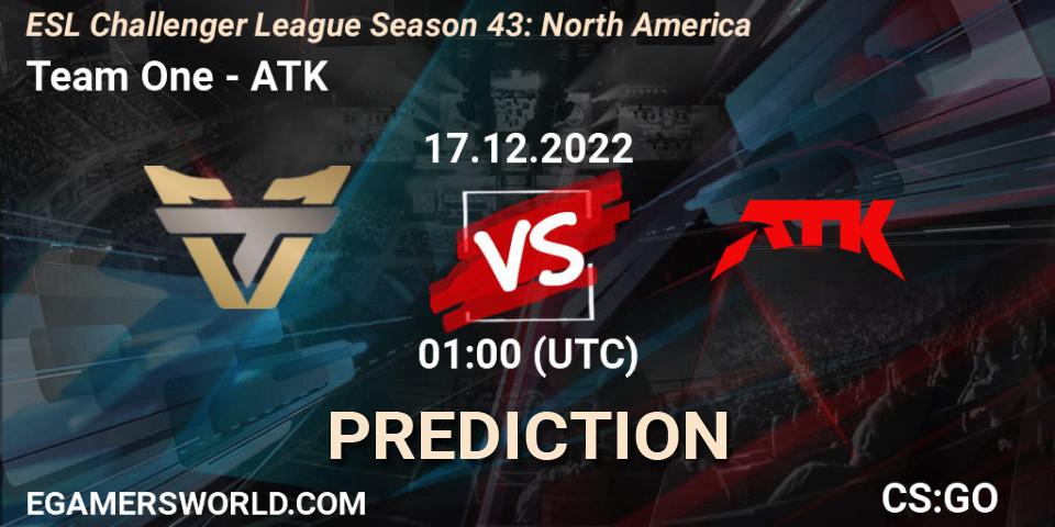 Team One - ATK: прогноз. 17.12.22, CS2 (CS:GO), ESL Challenger League Season 43: North America