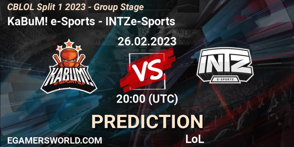 KaBuM! e-Sports - INTZ e-Sports: прогноз. 26.02.23, LoL, CBLOL Split 1 2023 - Group Stage