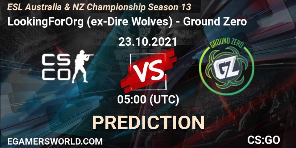 LookingForOrg (ex-Dire Wolves) - Ground Zero: прогноз. 23.10.21, CS2 (CS:GO), ESL Australia & NZ Championship Season 13
