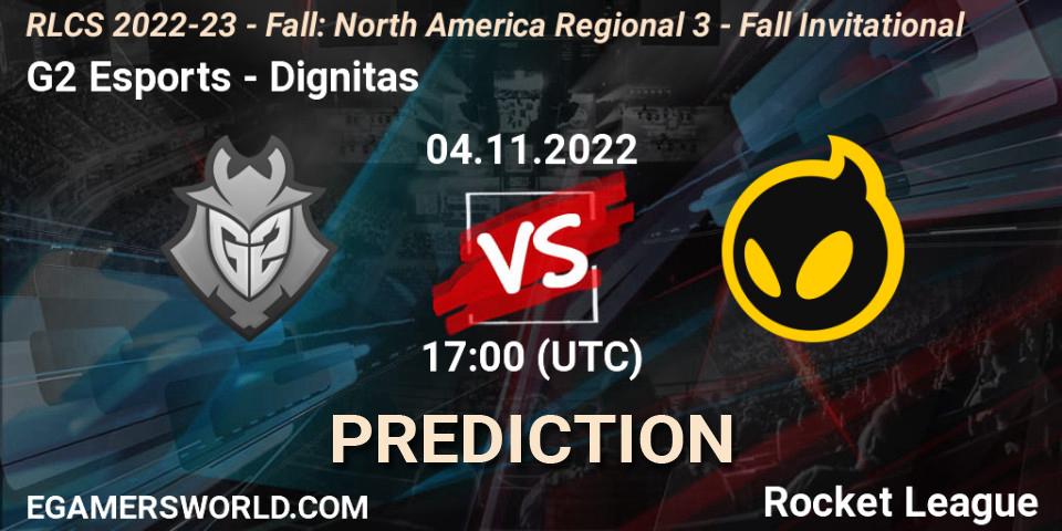G2 Esports - Dignitas: прогноз. 04.11.22, Rocket League, RLCS 2022-23 - Fall: North America Regional 3 - Fall Invitational