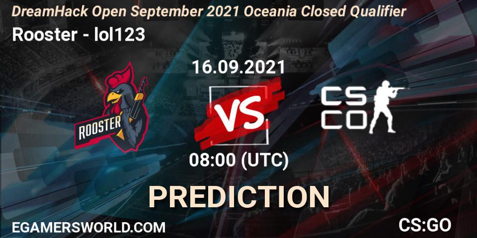 Rooster - lol123: прогноз. 16.09.21, CS2 (CS:GO), DreamHack Open September 2021 Oceania Closed Qualifier
