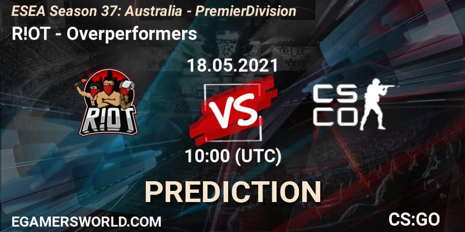 R!OT - Overperformers: прогноз. 18.05.21, CS2 (CS:GO), ESEA Season 37: Australia - Premier Division