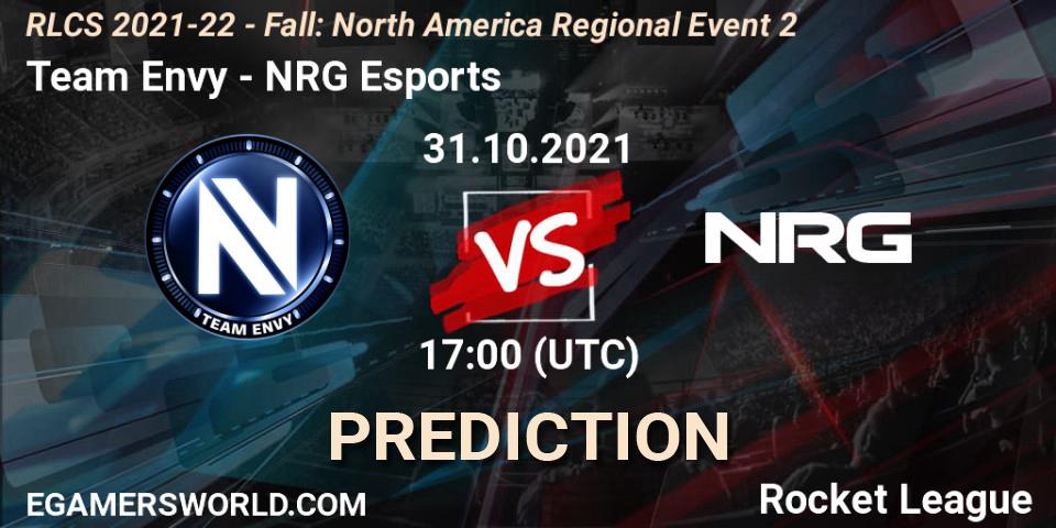 Team Envy - NRG Esports: прогноз. 31.10.21, Rocket League, RLCS 2021-22 - Fall: North America Regional Event 2