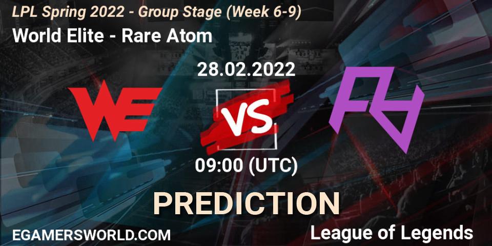 World Elite - Rare Atom: прогноз. 28.02.22, LoL, LPL Spring 2022 - Group Stage (Week 6-9)