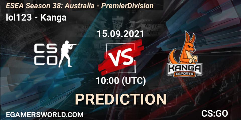 lol123 - Kanga: прогноз. 27.09.21, CS2 (CS:GO), ESEA Season 38: Australia - Premier Division