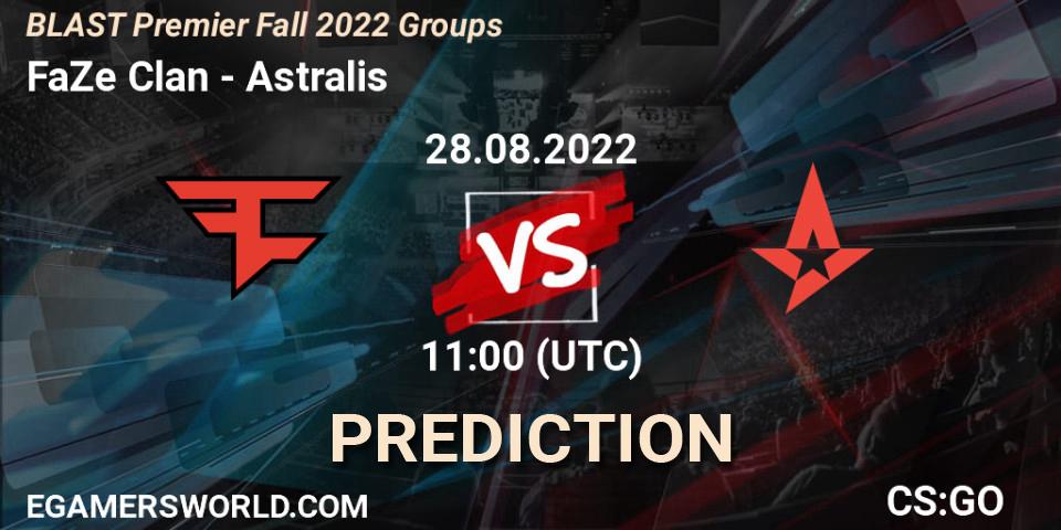 FaZe Clan - Astralis: прогноз. 28.08.22, CS2 (CS:GO), BLAST Premier Fall 2022 Groups