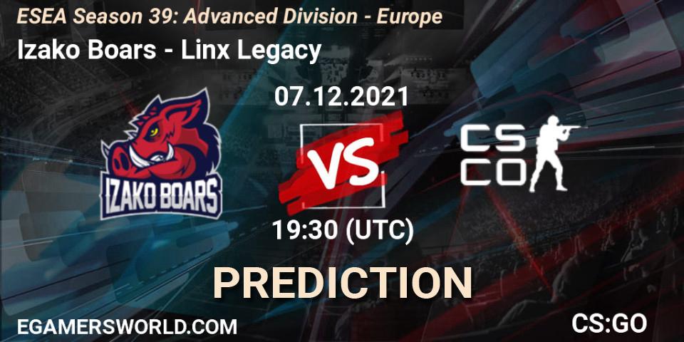 Izako Boars - Linx Legacy eSport: прогноз. 07.12.21, CS2 (CS:GO), ESEA Season 39: Advanced Division - Europe