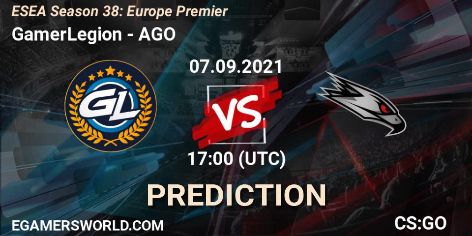 GamerLegion - AGO: прогноз. 07.09.21, CS2 (CS:GO), ESEA Season 38: Europe Premier