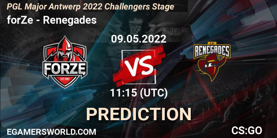 forZe - Renegades: прогноз. 09.05.22, CS2 (CS:GO), PGL Major Antwerp 2022 Challengers Stage