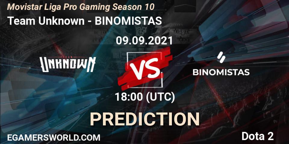 Team Unknown - BINOMISTAS: прогноз. 09.09.21, Dota 2, Movistar Liga Pro Gaming Season 10
