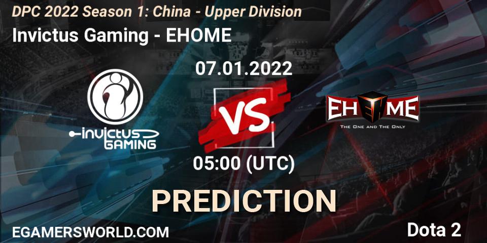 Invictus Gaming - EHOME: прогноз. 07.01.22, Dota 2, DPC 2022 Season 1: China - Upper Division