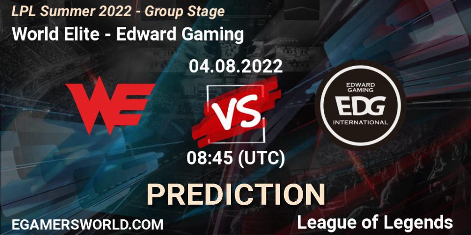 World Elite - Edward Gaming: прогноз. 04.08.22, LoL, LPL Summer 2022 - Group Stage
