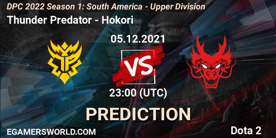 Thunder Predator - Hokori: прогноз. 05.12.21, Dota 2, DPC 2022 Season 1: South America - Upper Division
