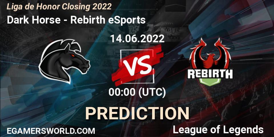 Dark Horse - Rebirth eSports: прогноз. 14.06.22, LoL, Liga de Honor Closing 2022