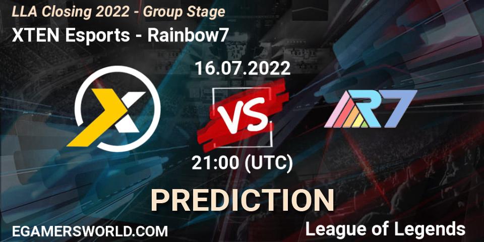 XTEN Esports - Rainbow7: прогноз. 16.07.22, LoL, LLA Closing 2022 - Group Stage