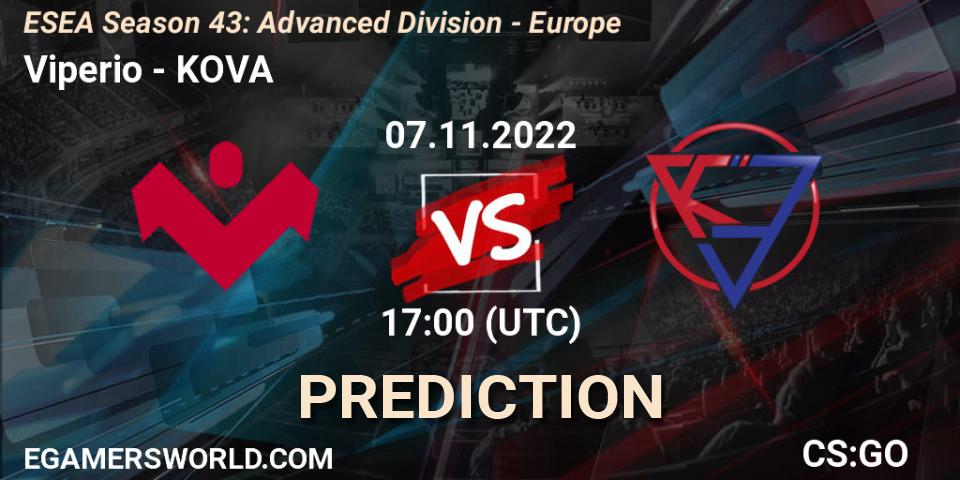 Viperio - KOVA: прогноз. 07.11.22, CS2 (CS:GO), ESEA Season 43: Advanced Division - Europe