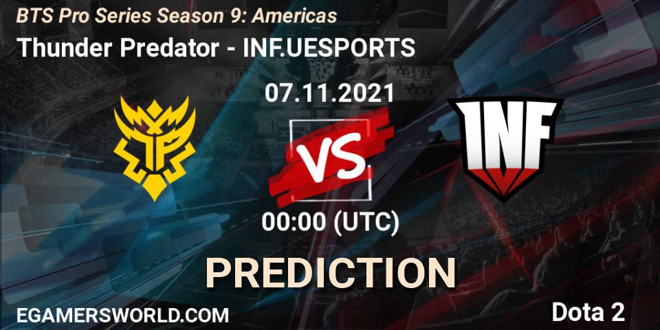 Thunder Predator - INF.UESPORTS: прогноз. 06.11.21, Dota 2, BTS Pro Series Season 9: Americas