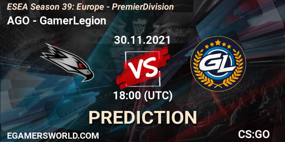 AGO - GamerLegion: прогноз. 06.12.21, CS2 (CS:GO), ESEA Season 39: Europe - Premier Division
