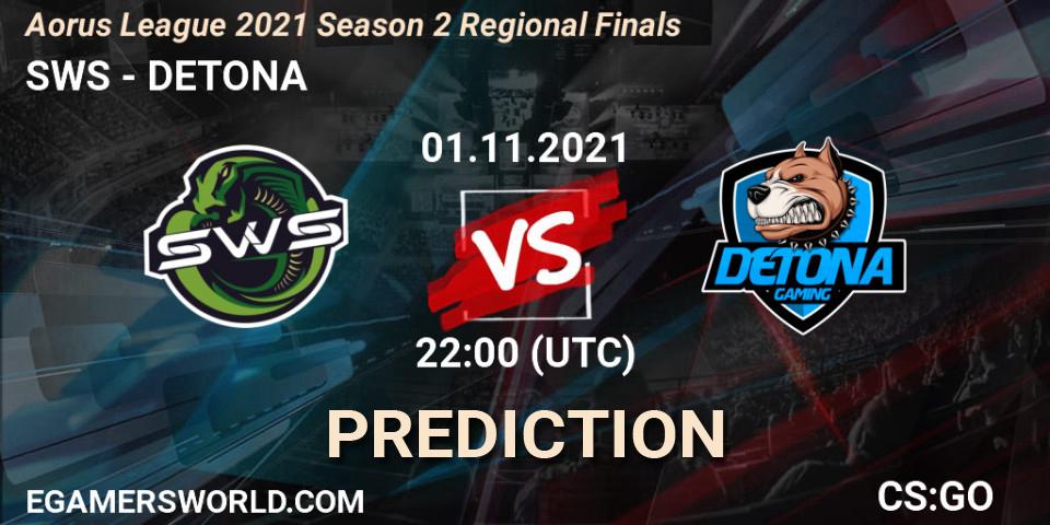SWS - DETONA: прогноз. 01.11.21, CS2 (CS:GO), Aorus League 2021 Season 2 Regional Finals