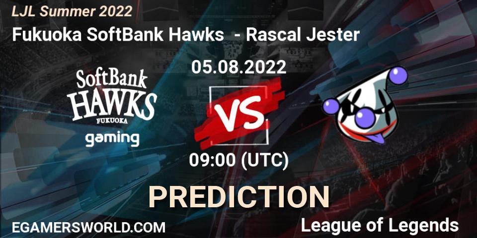 Fukuoka SoftBank Hawks - Rascal Jester: прогноз. 05.08.22, LoL, LJL Summer 2022
