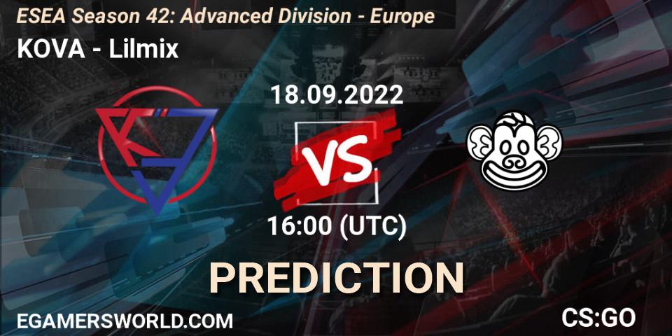KOVA - Lilmix: прогноз. 18.09.22, CS2 (CS:GO), ESEA Season 42: Advanced Division - Europe
