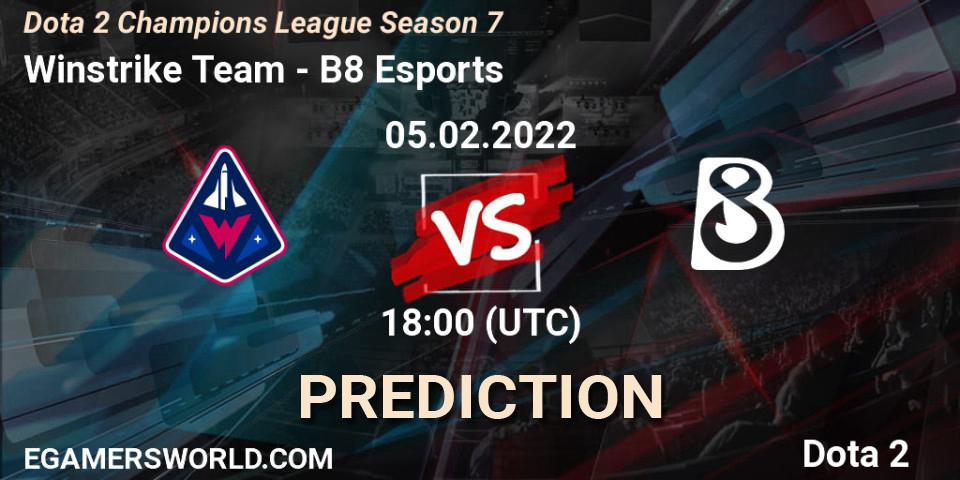 Winstrike Team - B8 Esports: прогноз. 05.02.22, Dota 2, Dota 2 Champions League 2022 Season 7