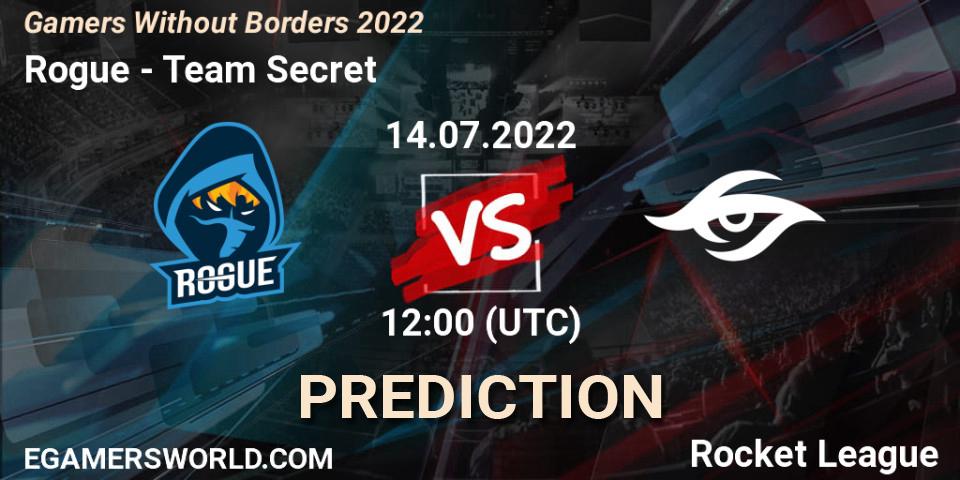 Rogue - Team Secret: прогноз. 14.07.22, Rocket League, Gamers Without Borders 2022