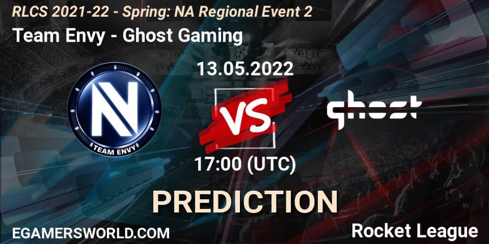 Team Envy - Ghost Gaming: прогноз. 13.05.22, Rocket League, RLCS 2021-22 - Spring: NA Regional Event 2