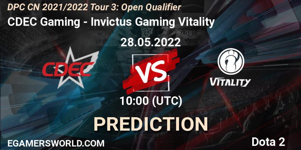 CDEC Gaming - Invictus Gaming Vitality: прогноз. 28.05.22, Dota 2, DPC CN 2021/2022 Tour 3: Open Qualifier