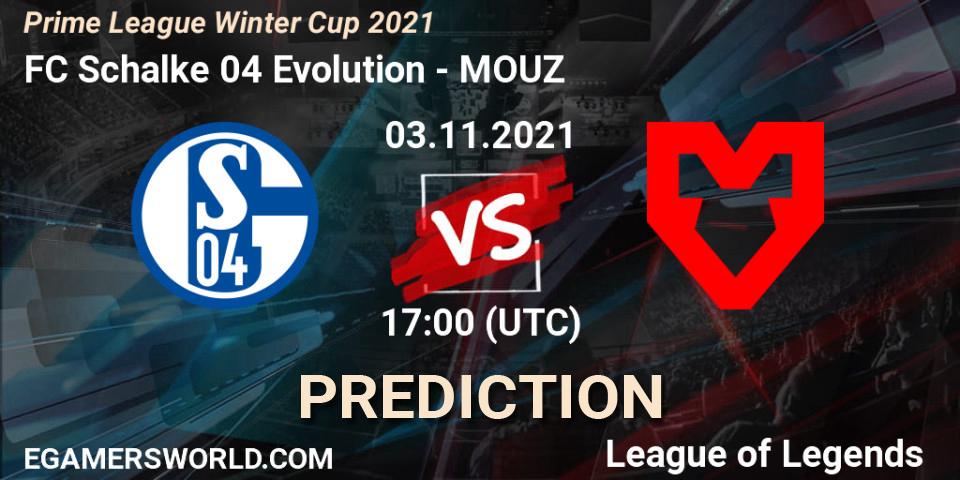 FC Schalke 04 Evolution - MOUZ: прогноз. 03.11.21, LoL, Prime League Winter Cup 2021