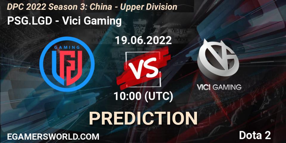 PSG.LGD - Vici Gaming: прогноз. 19.06.22, Dota 2, DPC 2021/2022 China Tour 3: Division I